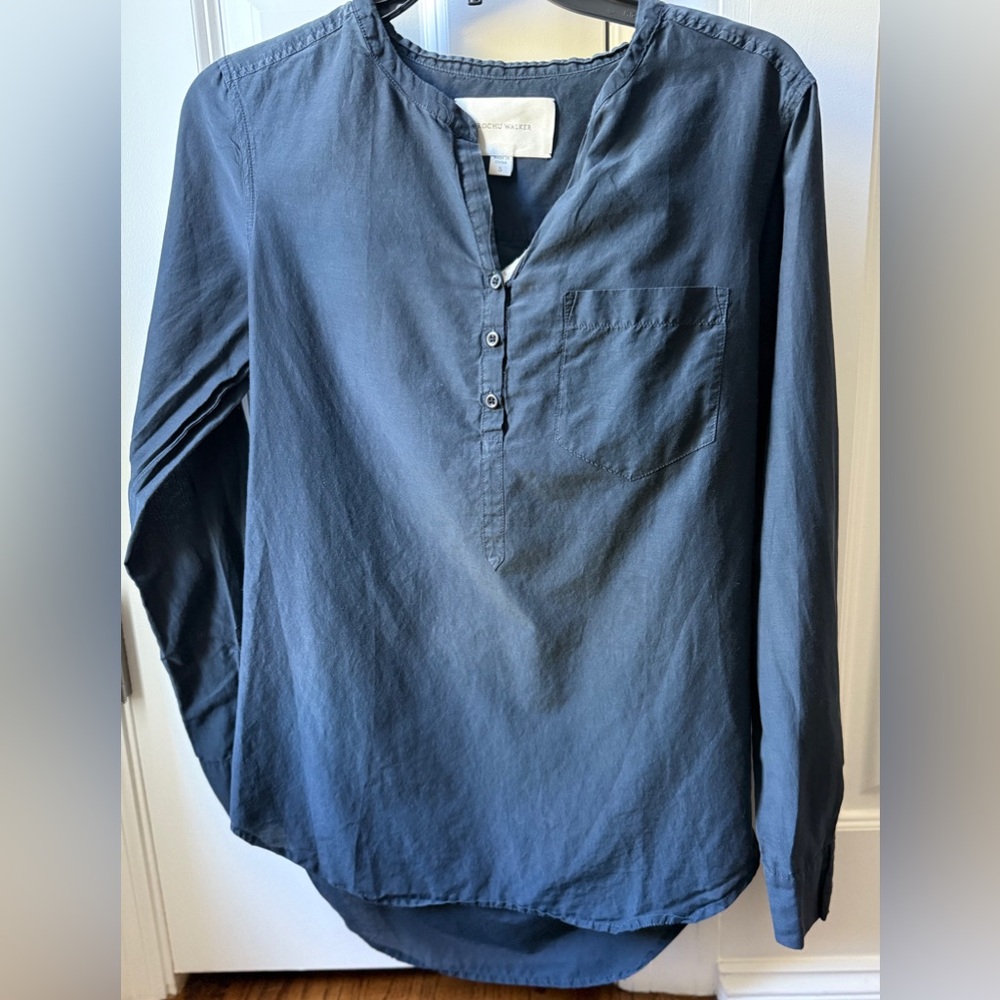 Brochu Walker Silk Blend Peasant Blouse Sz S